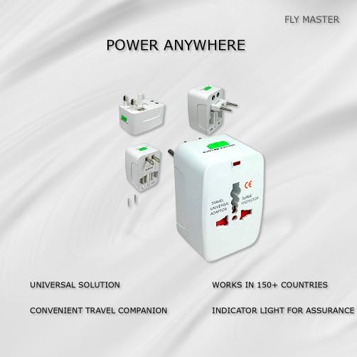Universal Worldwide International Travel Adapter Plug | Travel Accessories | Includes Surge Protector - Flymaster Shop