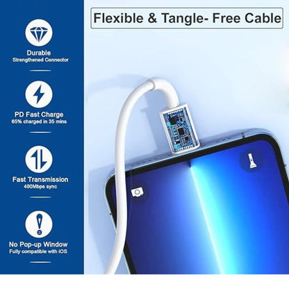 USB-C to Lightning Cable 1M [Apple MFi Certified] – 60W Fast Charging Cable for iPhone 14/13/12 Series, iPad & More - Flymaster Shop