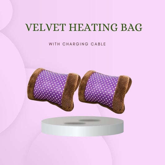 Velvet Heating Bags with Charging Cabel for Pain Relief - Heating Pads, Heat Pouches, Electric Hot Water Bags for Shoulder, Back & Neck Pain Relief- Pack of 1 (Multicolor). - Flymaster Shop