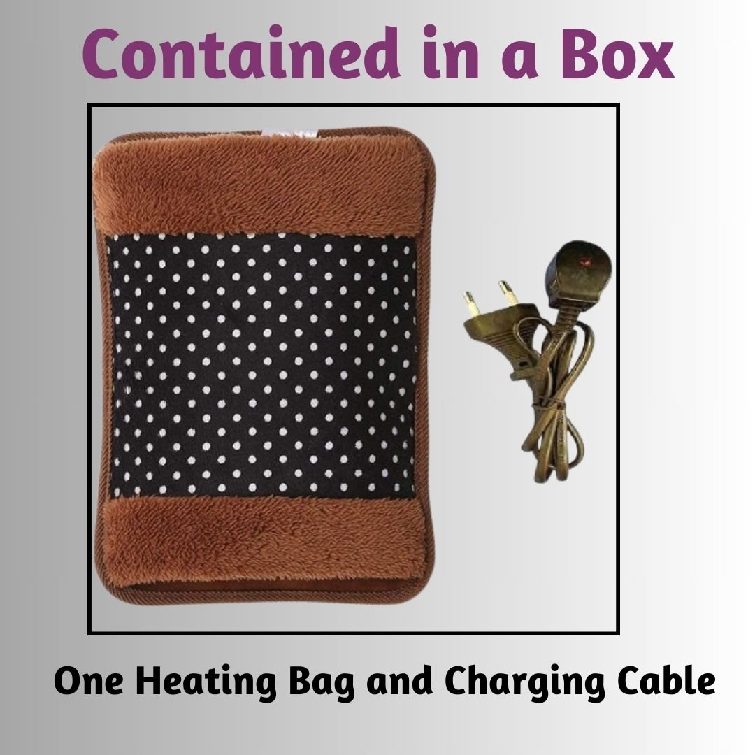 Velvet Heating Bags with Charging Cabel for Pain Relief - Heating Pads, Heat Pouches, Electric Hot Water Bags for Shoulder, Back & Neck Pain Relief- Pack of 1 (Multicolor). - Flymaster Shop
