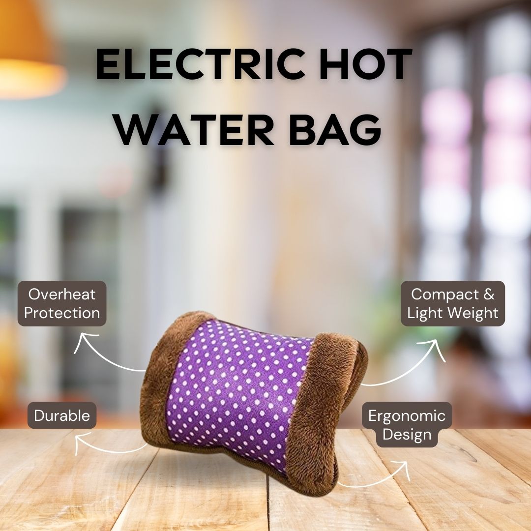 Velvet Heating Bags with Charging Cabel for Pain Relief - Heating Pads, Heat Pouches, Electric Hot Water Bags for Shoulder, Back & Neck Pain Relief- Pack of 1 (Multicolor). - Flymaster Shop