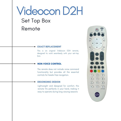 Videocon D2H Remote Original for Set Top Box | Remote Videocon D2H Compatible for HD Box TV & D2H (Non Voice | Not RF) (Exactly Same Remote Will Work Only) - Flymaster Shop