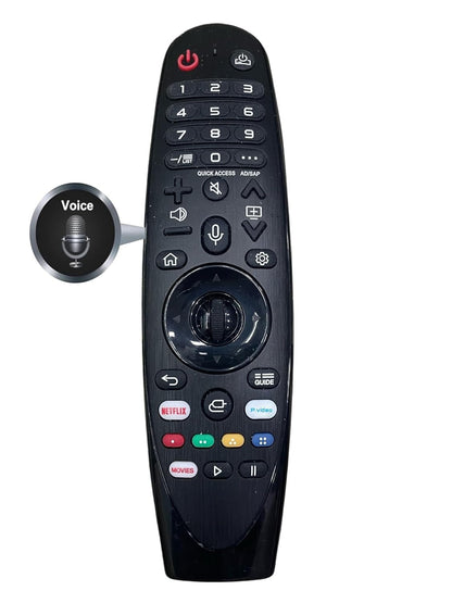 Voice Magic Remote AKB75855501 for LG Smart TV – Replacement for AN-MR20GA MR19BA MR18BA MR650A with Pointer & Hotkeys (Netflix, Prime Video, Movies) - Flymaster Shop