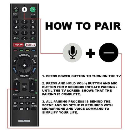 Voice Replacement Remote for Sonyy and Bravia TVs – Compatible with All Sony 4K UHD, LED, LCD, HD Smart TVs, and Android TV Models. - Flymaster Shop