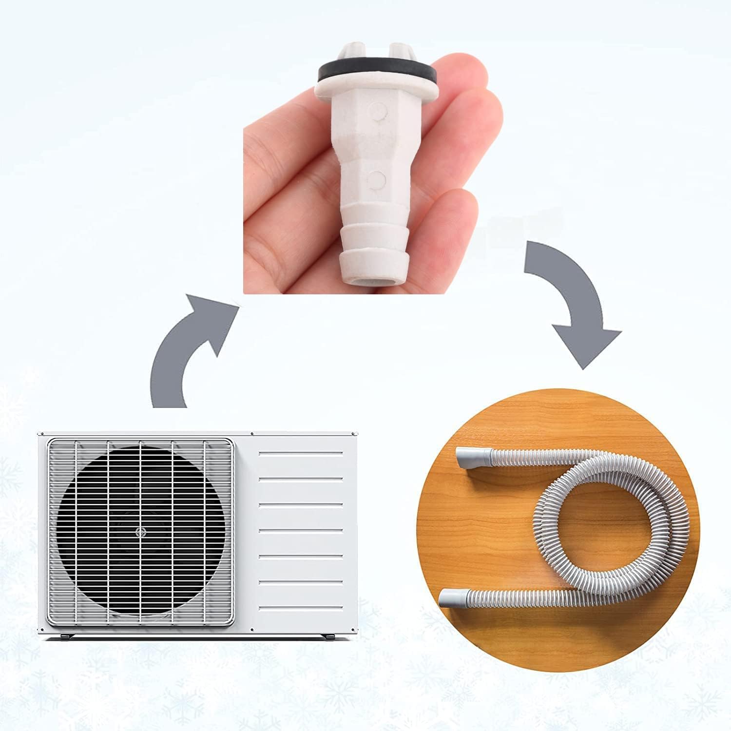Water Drain Outlet Pipe Adapter Nozzle Hose Connector Straight Type for Air Conditioners - 1 No. - Flymaster Shop