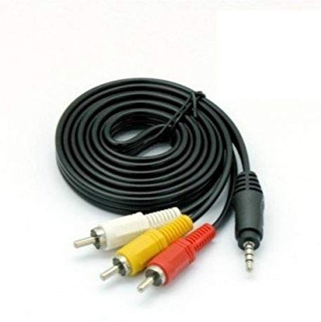 Audio/Video Cable | MUMAX® Tv-Out Cable | Connects 3.5mm Aux to Composite A/V RCA, Multicolor, for Television