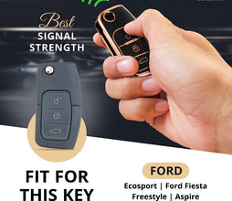 Ecosport, Ford Fiesta, and Figo Flip Key Compatible | Car Accessories |  Protects and Decorates Car Key