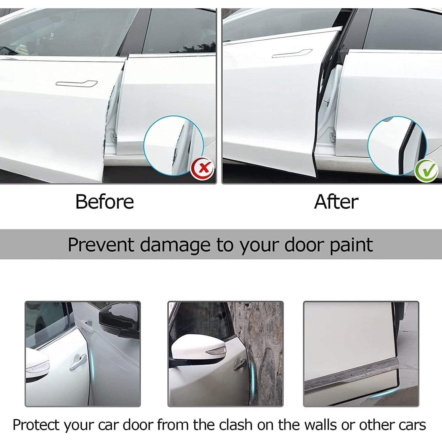 Car Accessories | Flymaster Car Door Edge Guards | U Shape Trim Rubber Seal, Universal Fit, Protects Against Damage - Flymaster Shop