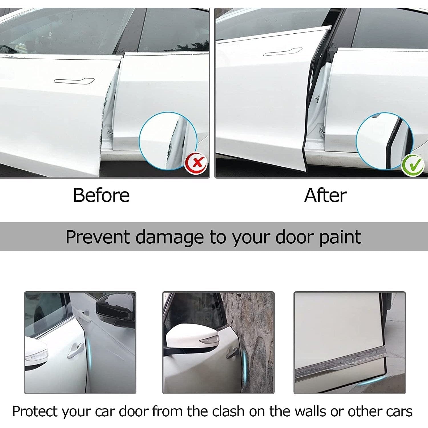 Car Accessories | Flymaster Car Door Edge Guards | U Shape Trim Rubber Seal, Universal Fit, Protects Against Damage - Flymaster Shop
