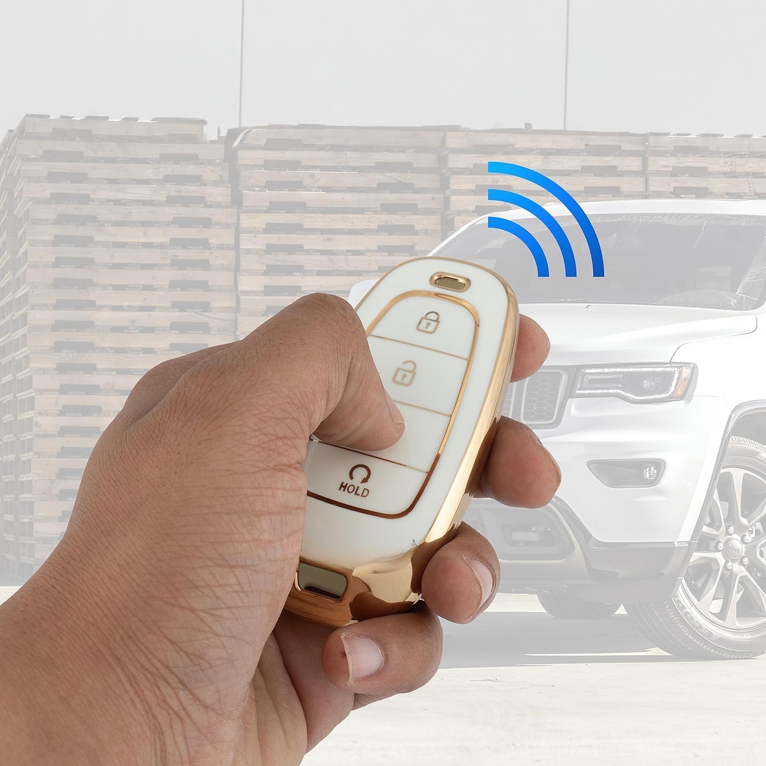 Hyundai Tucson | Car Accessories | Protects and Adds Style to your 4 Button Smart Key (White) - Flymaster Shop