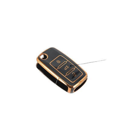 Skoda and Volkswagen Models | Automotive Accessories | Protects and Decorates Car Keys with Flip Key Design (Black) - Flymaster Shop