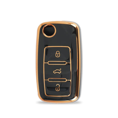 Skoda and Volkswagen Models | Automotive Accessories | Protects and Decorates Car Keys with Flip Key Design (Black) - Flymaster Shop