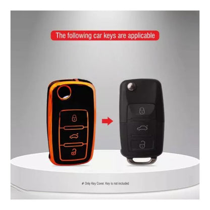 Skoda Rapid, Yeti, Superb, Laura, Fabia, Octavia 2014, Volkswagen Jetta, Vento, Polo, Ameo Flip Key | Car Key Cover | Protects and adds style to your car key with a perfect fit design. - Flymaster Shop